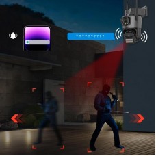 Потрійна IP-камера з сигналізацією WiFi 3×4MP Rotation P12 — купити камеру спостереження