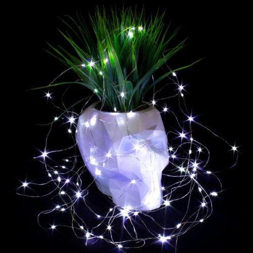 Світлодіодна гірлянда на батарейках 8м 100LED, Крапля роси, Холодний білий