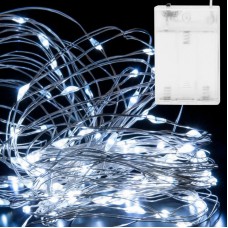 Світлодіодна гірлянда на батарейках 8м 100LED, Крапля роси, Холодний білий