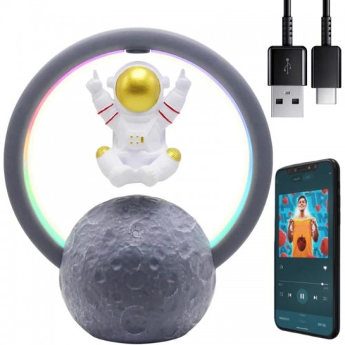 Настільний RGB нічник з Bluetooth колонкою «Астронавт», від USB, Y-598
