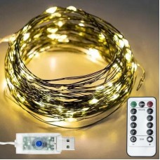 Світлодіодна гірлянда Роса USB 20м 200LED тепле біле + пульт
