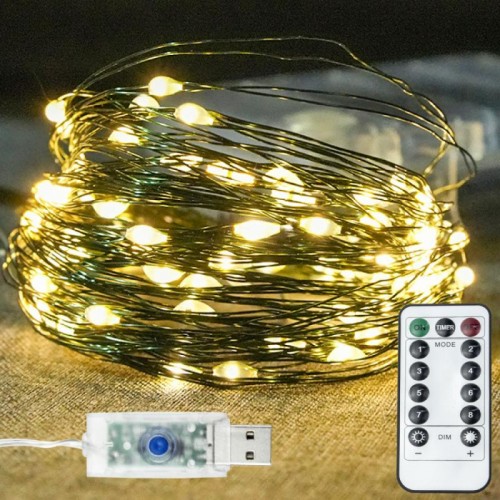 Світлодіодна гірлянда Роса від USB, 30м, 300LED, Теплий білий