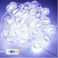 Гирлянда Лампочки от USB, 5м, 50LED, Холодный белый