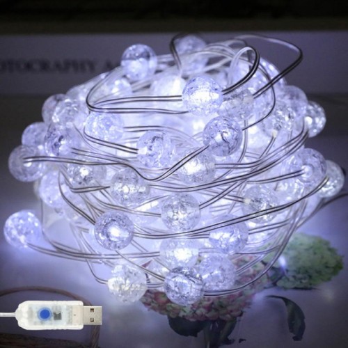 Гірлянда Лампочки від USB, 2,5м, 20LED, Холодний білий