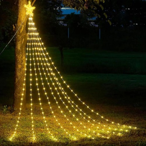 Гирлянда Штора со звездой от солнечной батареи, 2м, 190LED, Теплый белый Гирлянда Штора со звездой от солнечной батареи, 2м, 190LED, Теплый белый
