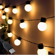 Світлодіодна гірлянда Кульки USB 5м 20 LED теплий білий