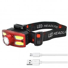 Налобний ліхтар Headlight HX-209 акумуляторний XPE+COB USB