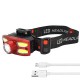 Фонарь налобный аккумуляторный XPE+COB, USB, Headlight HX-209