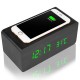 Настольные электронные часы от USB, с беспроводной зарядкой, Зеленая подсветка