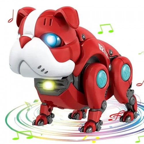Интерактивная игрушка собака Бульдог, на батарейках, 13 см, Mecha Dog R11