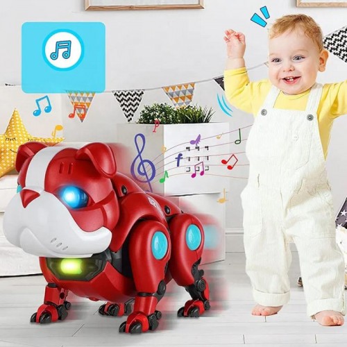Интерактивная игрушка собака Бульдог, на батарейках, 13 см, Mecha Dog R11 Интерактивная игрушка собака Бульдог, на батарейках, 13 см, Mecha Dog R11