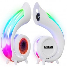 Настільна RGB лампа, з годинником і колонкою, від USB у вигляді черепашки