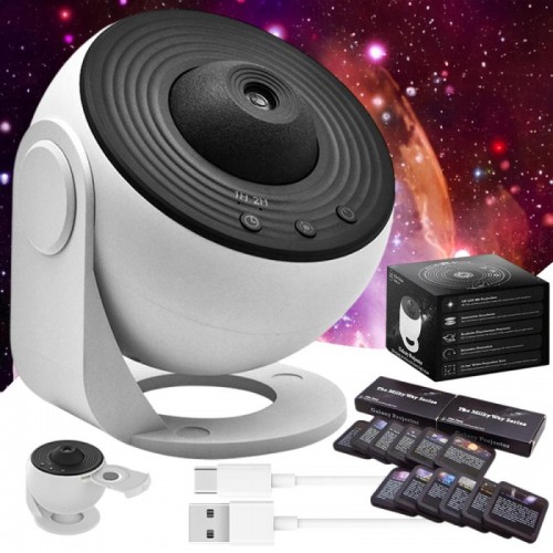 Проектор зоряного неба з обертанням на 360°, 12 картриджів, від USB, Galaxy Projector