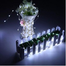Гірлянда роса на батарейках 10м 100 LED холодний білий