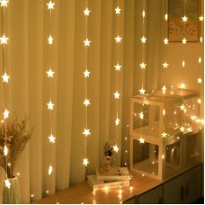 Гирлянда-штора Звездопад 220В 3х0,9м 60LED теплый белый купить