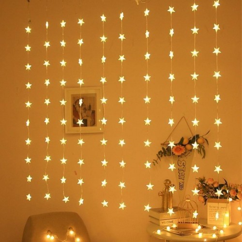 Гирлянда-штора Звездопад от 220В (3х0,9м) 60LED, XMAS, Теплый белый Гирлянда-штора Звездопад от 220В (3х0,9м) 60LED, XMAS, Теплый белый