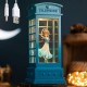 Музичний світильник зі сніговим ефектом 27,5см, від USB або батарейок, Блакитний у сітку