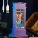 Музыкальный светильник со снежным эффектом 27,5см, от USB или батареек, Фиолетовый в сетку