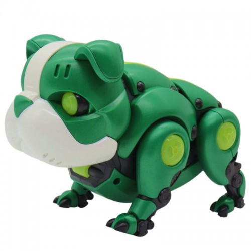 Інтерактивна іграшка собака Бульдог, на батарейках, 13 см, Mecha Dog R11, Зелений