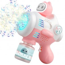 Дитячий пістолет для мильних бульбашок, від батарейок, Bubble maker, Рожевий