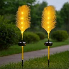 Сонячний світильник Камиш 2 шт / Світлодіодний садовий ліхтар «Камиш» / Водонепроникний садовий світильник на сонячній батареї IP65