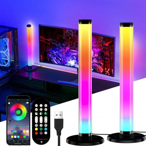 Светодиодные панели RGB, 24см, 2шт, + пульт, от USB