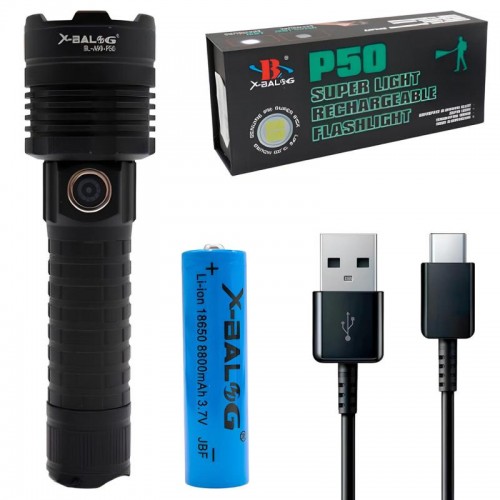Ручний ліхтар з фокусуванням (5 режимів), від USB, BL-A90-P50