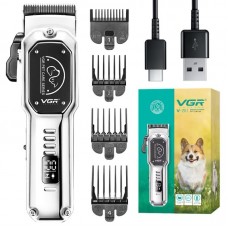 Акумуляторна машинка для стрижки тварин + 4 насадки, від USB, VGR V-201