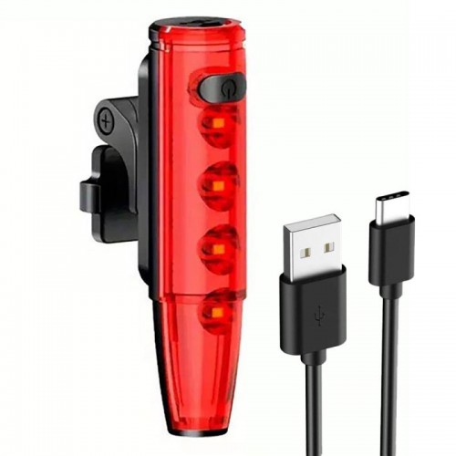 Велофонарь задний с лазерной разметкой, LD77-LS-4LED