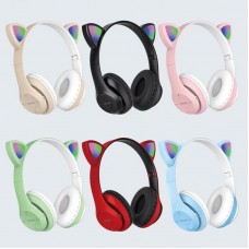 Бездротові навушники з вушками та підсвіткою, Bluetooth, CAT ST71M, Бежевий