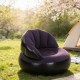 Надувное кресло AIR SOFA  / Надувное велюровое кресло 80×80×67см Темно-сиинй