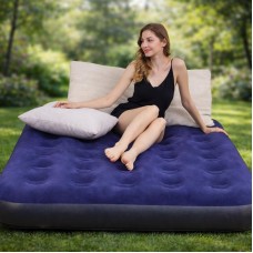 Надувний матрац двомісний / Матрац надувний для пляжу та туризму 203х152х22см Синій