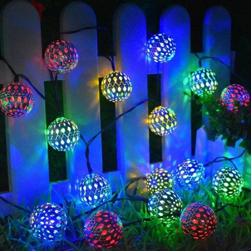 Світлодіодна гірлянда LED 20 Кульки Metal, Різнокольорова