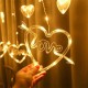 Гирлянда штора 2,5х0,8 м, на 128 LED, 220V «LOVE» Теплый Белый