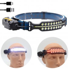 Налобний ліхтарик 6в1 на акумуляторі із зарядкою USB BL W690-2