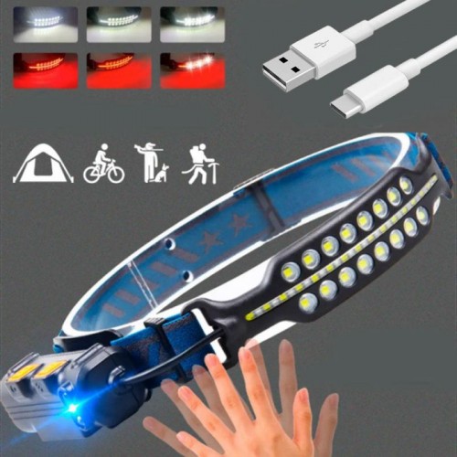 Фонарик налобный 6в1 на аккумуляторе, с зарядкой от USB, BL W690-2 Фонарик налобный 6в1 на аккумуляторе, с зарядкой от USB, BL W690-2