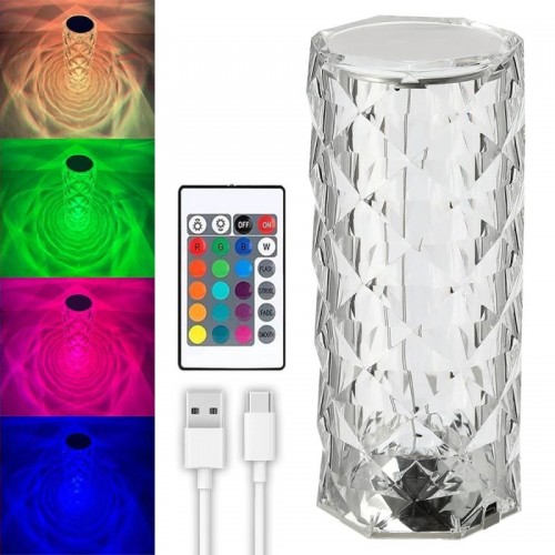 Настольная LED лампа с RGB и USB (21х9 см), Crystal Rose Ambience