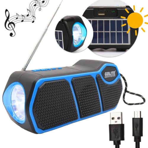 Портативна сонячна система 3в1 GD-LITE-11, з Bluetooth, LED-ліхтарем, FM