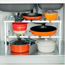 Регульована кухонна полиця KITCHEN RACK 38-70 см, органайзер для посуду