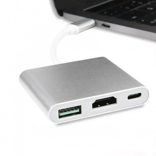 Перехідник Buro USB Type-C - HDMI 4K, Сірий