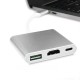 Перехідник Buro USB Type-C - HDMI 4K, Сірий