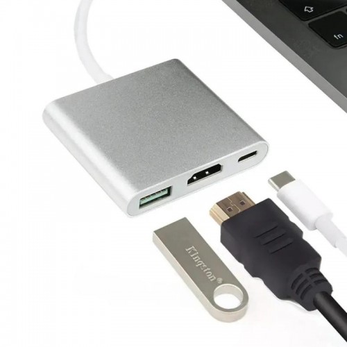Перехідник Buro USB Type-C - HDMI 4K, Сірий Перехідник Buro USB Type-C - HDMI 4K, Сірий