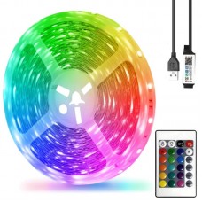 LED стрічка RGB 5м з пультом управління від USB, SMD5050