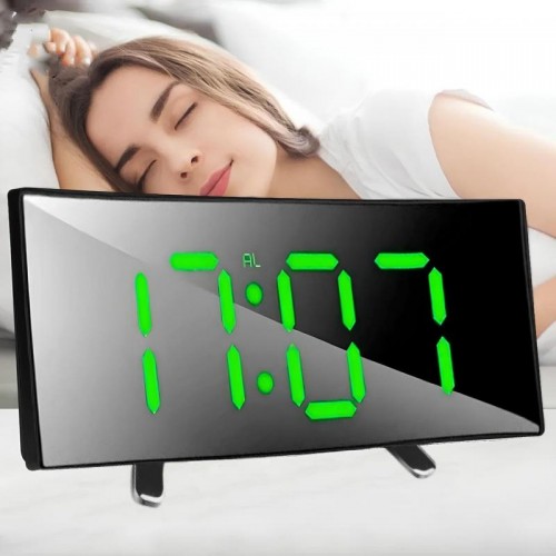 Зеркальные LED часы с термометром, с будильником DT-6507