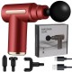 Перкусійний масажер з 4 насадками Gun Massager, Червоний