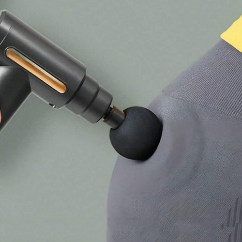 Перкусійний масажер з 4 насадками Gun Massager, Сірий Перкусійний масажер з 4 насадками Gun Massager, Сірий
