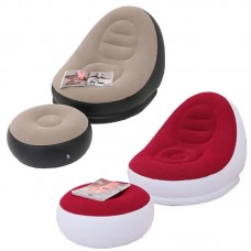 Надувний диван-крісло з пуфиком для ніг 99х130х76см Air Sofa, Червоний