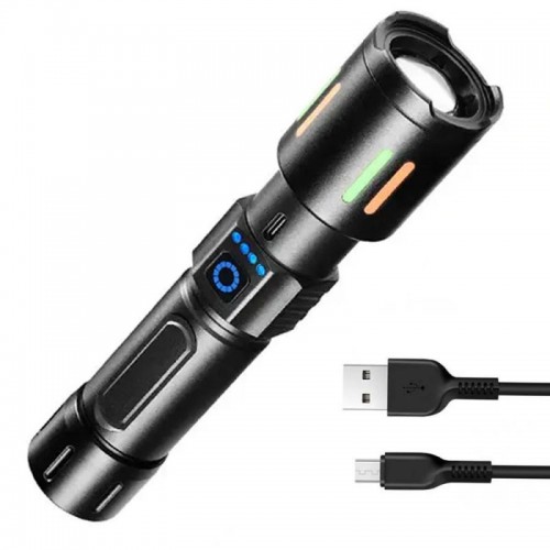 Ручной фонарик c зумом, от USB, 3 режима, BL 611-TG