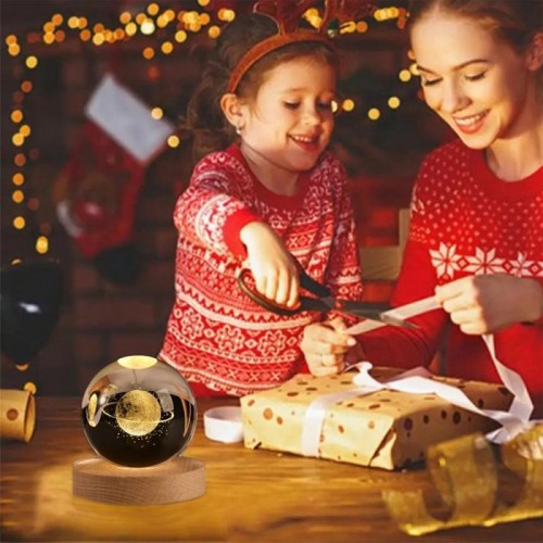 Декоративный 3D ночник хрустальный шар, от USB, Нептун