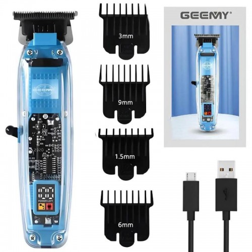 Машинка для стрижки волосся і бороди + 4 насадки, від USB, GEEMY GM8007